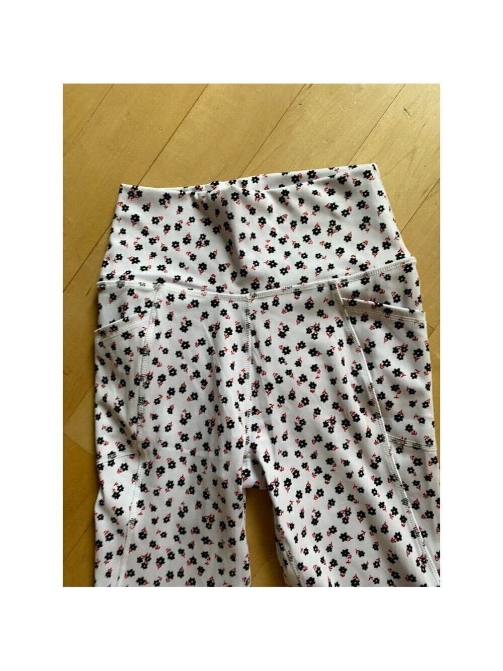X by Gottex BNWOT "Rachel" ankle tights NEW pull on "Polka flower" - Picture 3 of 6